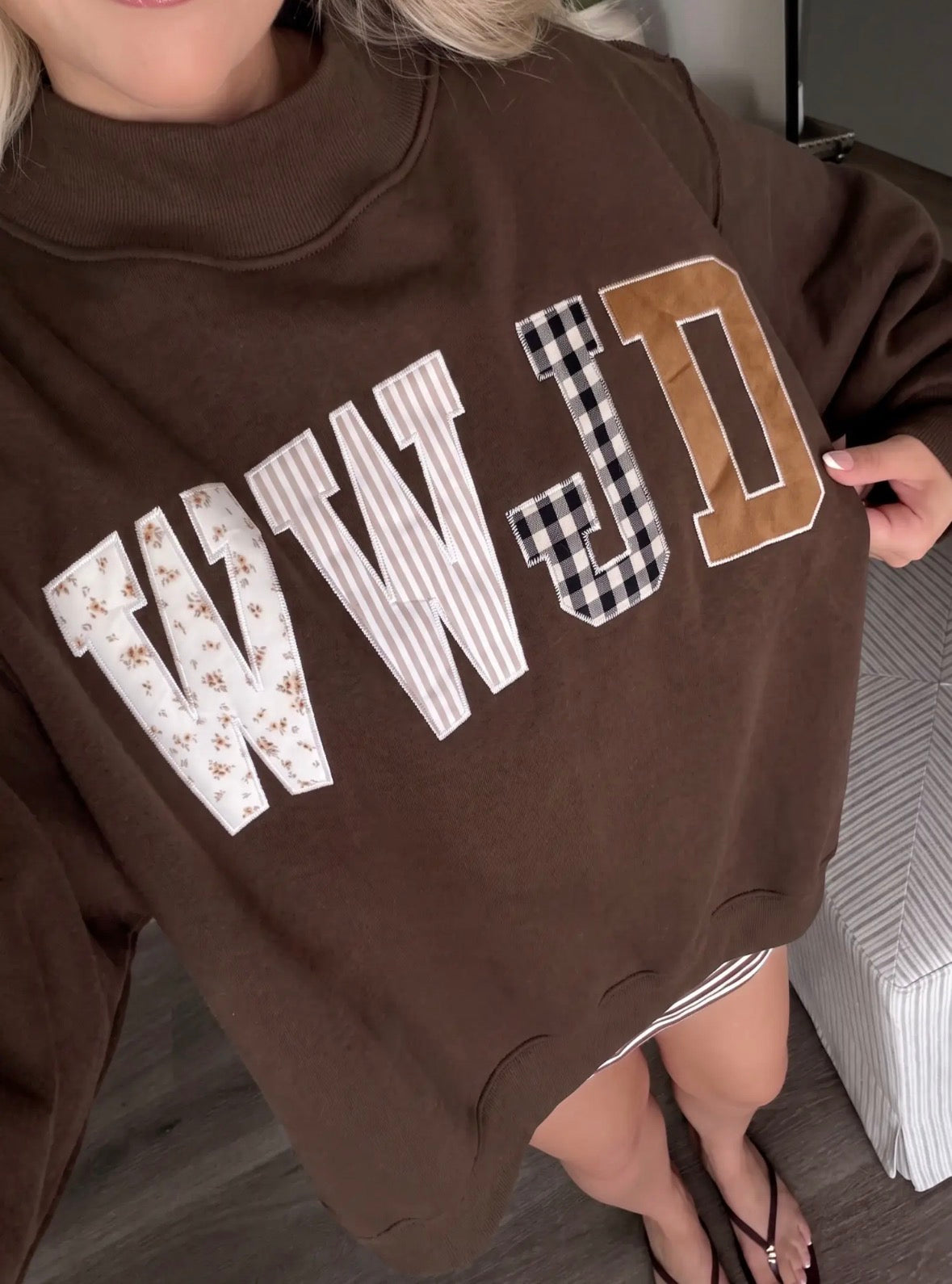 WWJD Patchwork Pullover
