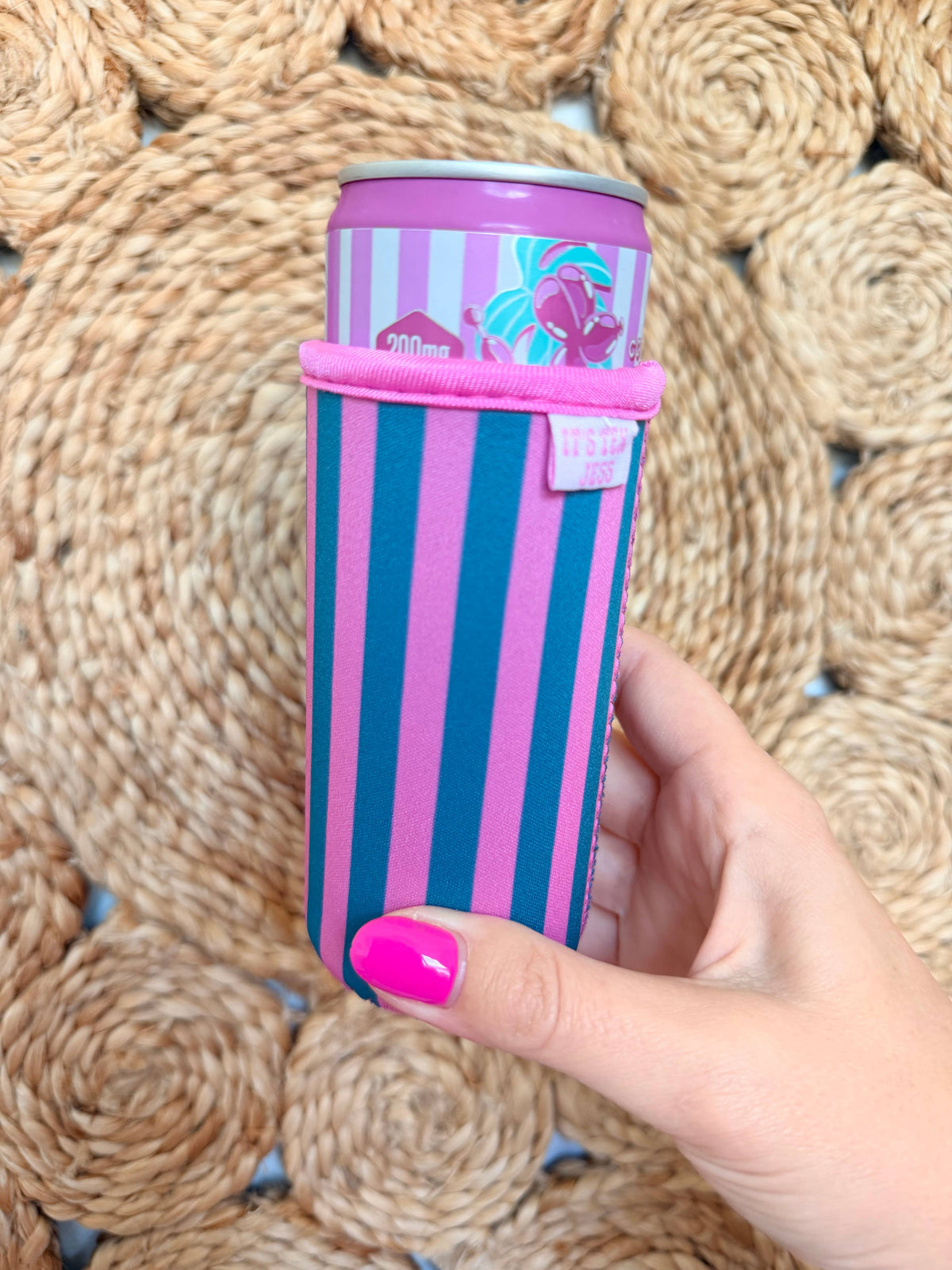 Sip in Stripes Slim Can Sleeve